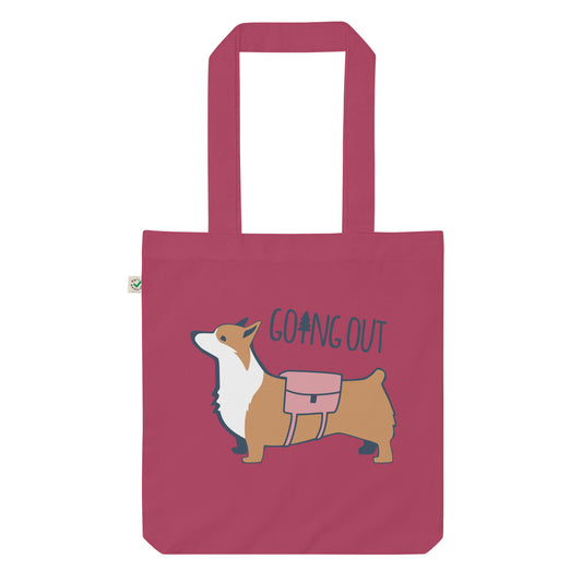 Organic Corgi fashion tote bag